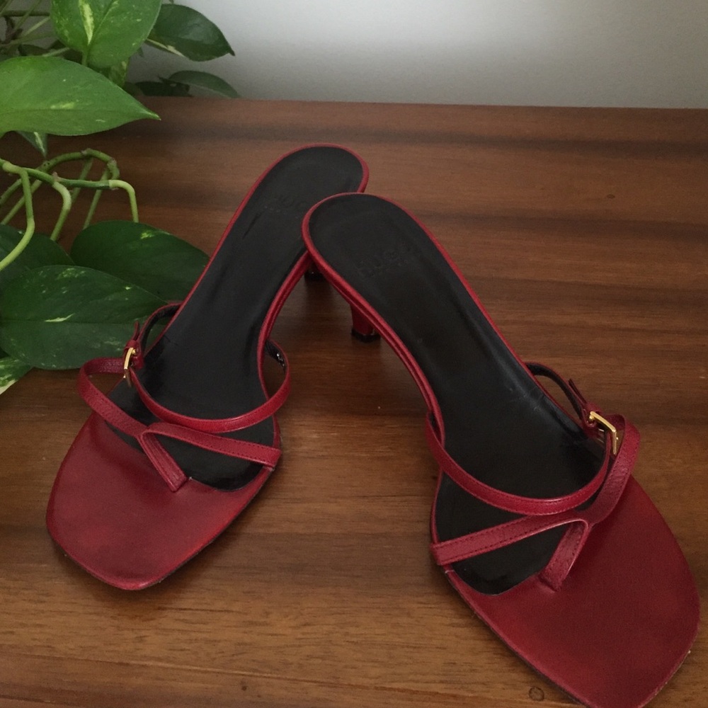 COPY - Hugo Boss Red Leather Strappy Sandals
